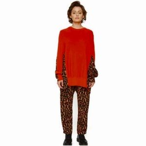 SANDRINE ROSE BY FREE PEOPLE 2 TONE SWEATER SIZE LARGE